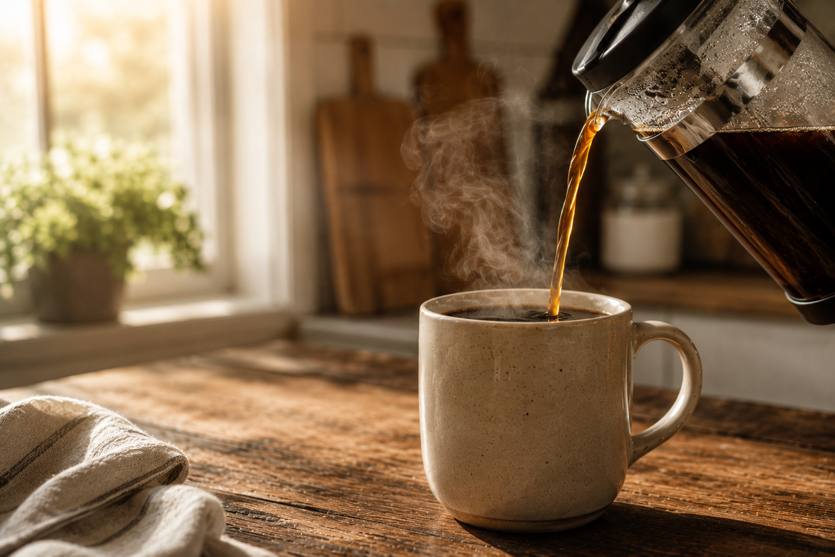 Freshly brewed That's Real Good coffee