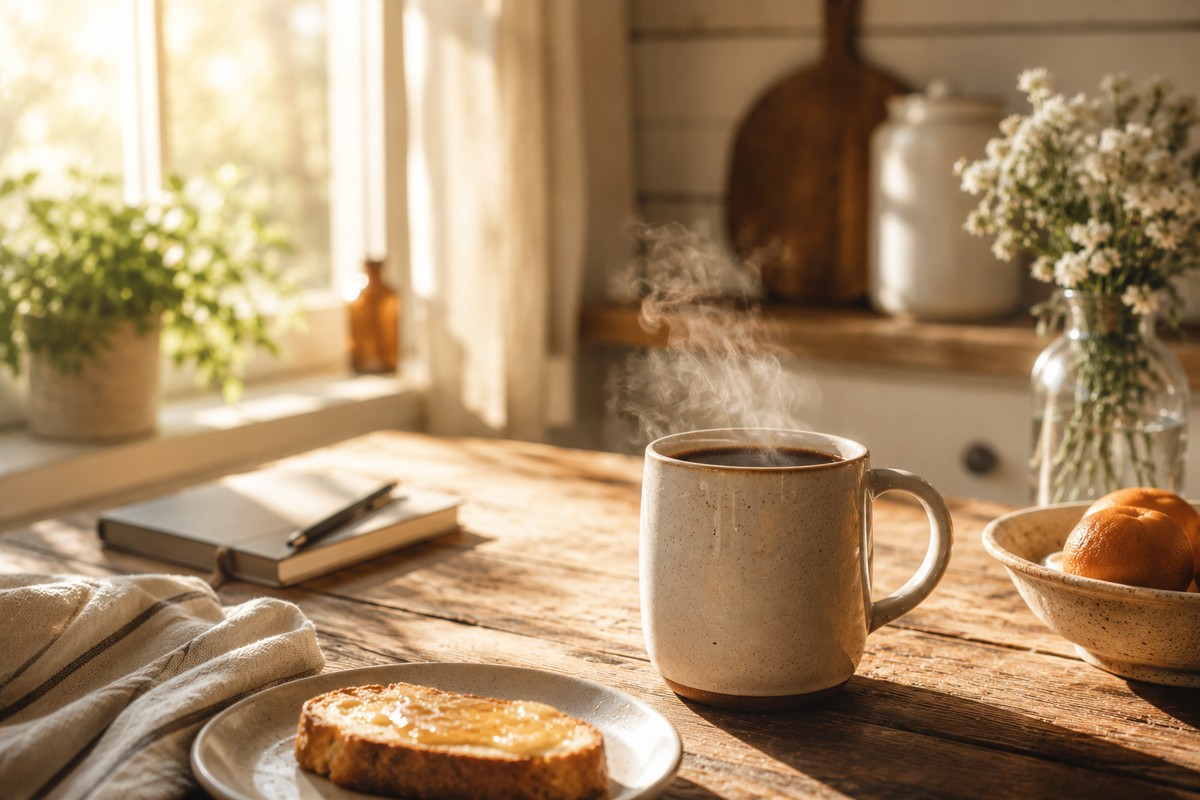 That's Real Good coffee served during a relaxing morning