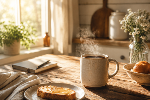 That's Real Good coffee served during a relaxing morning